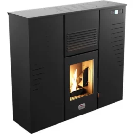 Estufa de pellets hermética Slim Astral 12 kW Negra Sannover